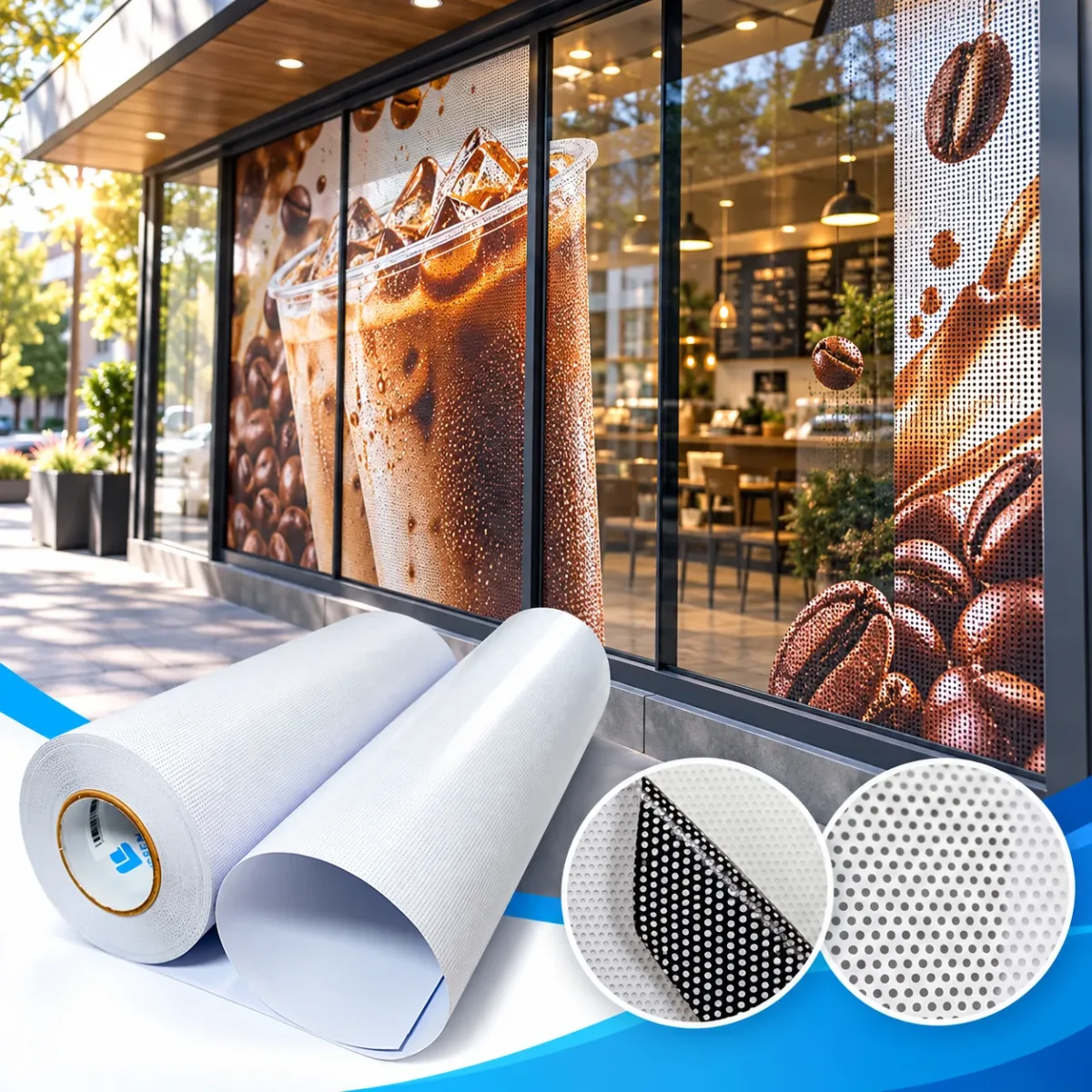 Removable one-way vision vinyl 140/160mic （PP 28/PP 29）