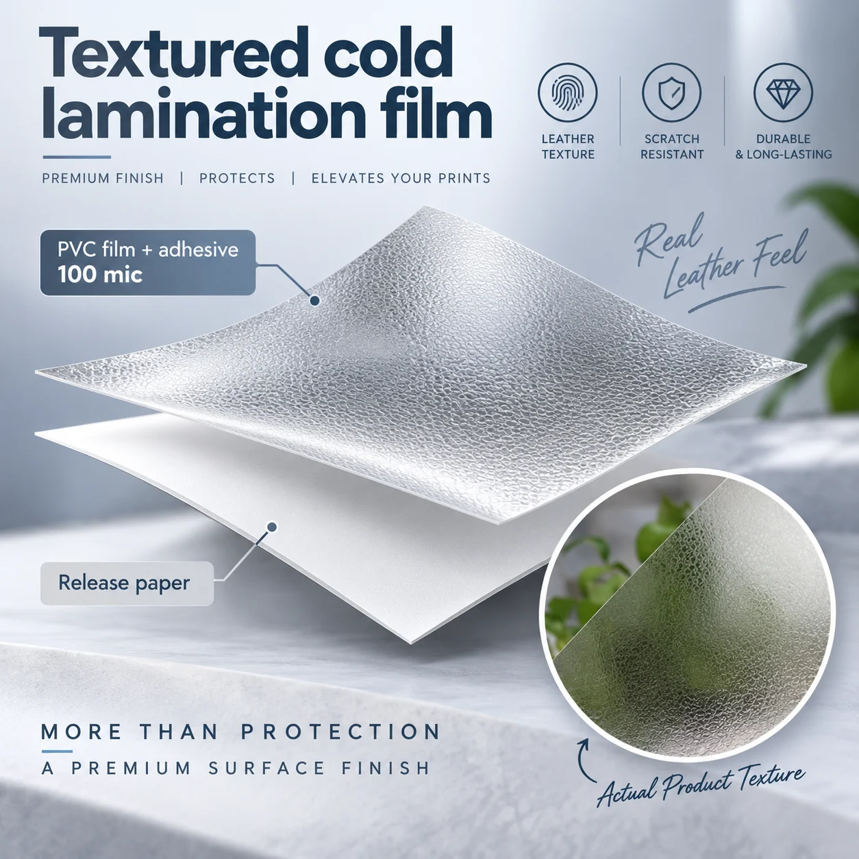 Textured cold lamination film 100mic （CLF 30） image 2