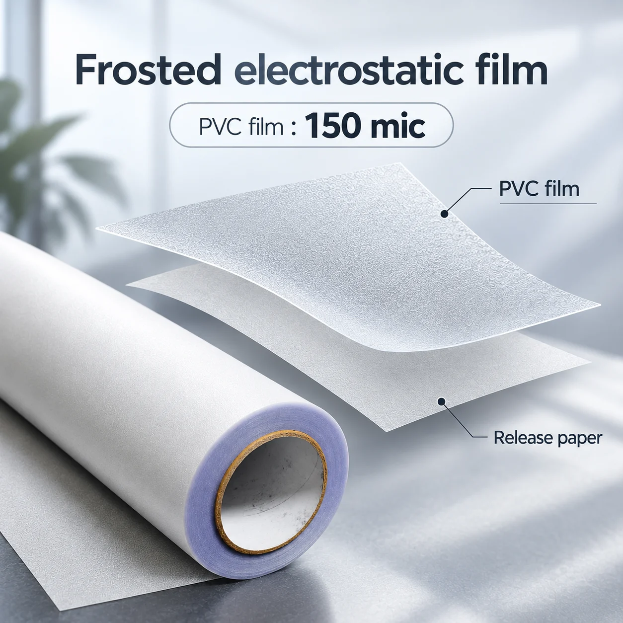 Frosted Electrostatic Film 150mic（PP 36） image 2