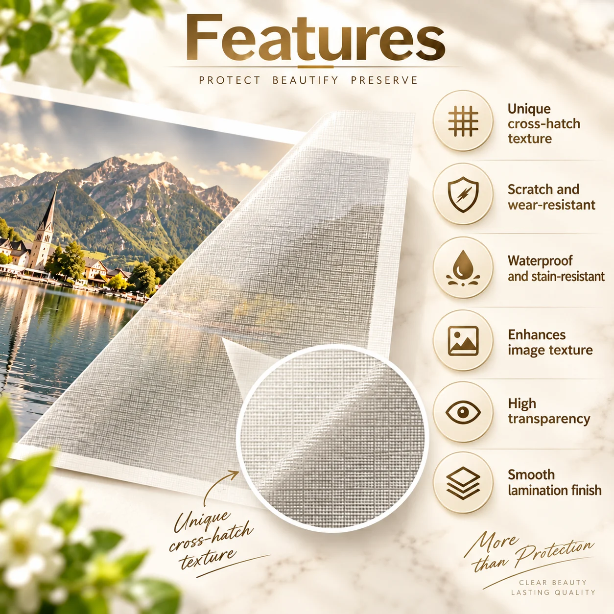 Cross-texture cold lamination film 100mic （CLF 28） image 3