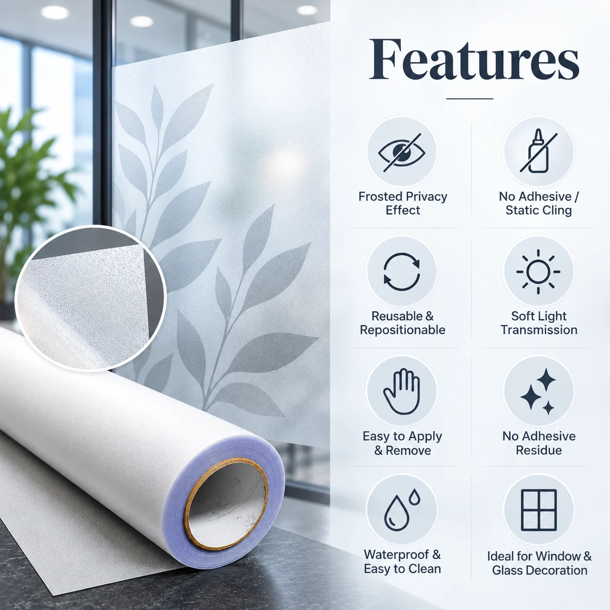 Frosted Electrostatic Film 150mic（PP 36） image 3