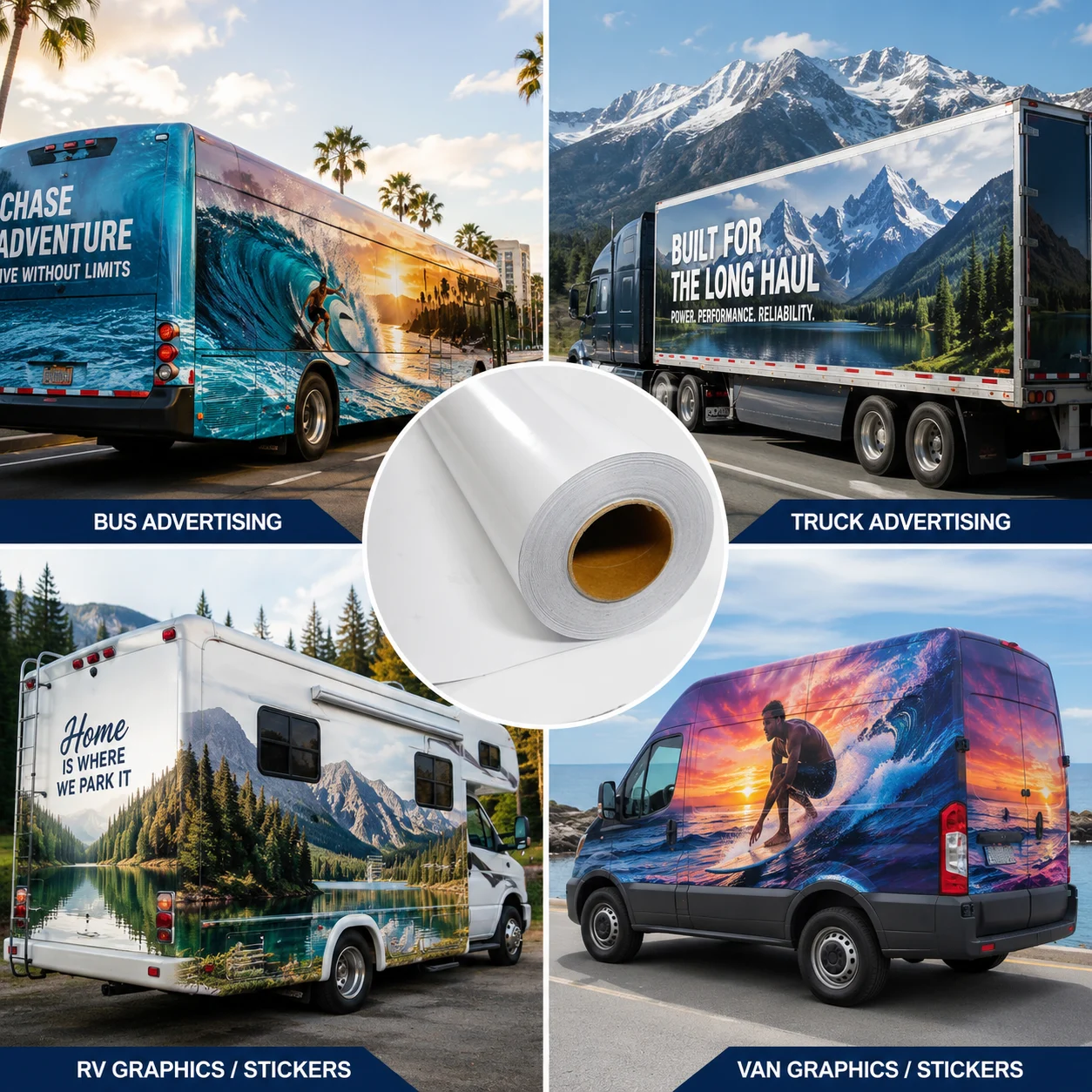 High-Tack, Bubble-Free, Removable Black Vinyl Roll（110mic，140gsm） For Bus Advertising (Sav 18) image 4