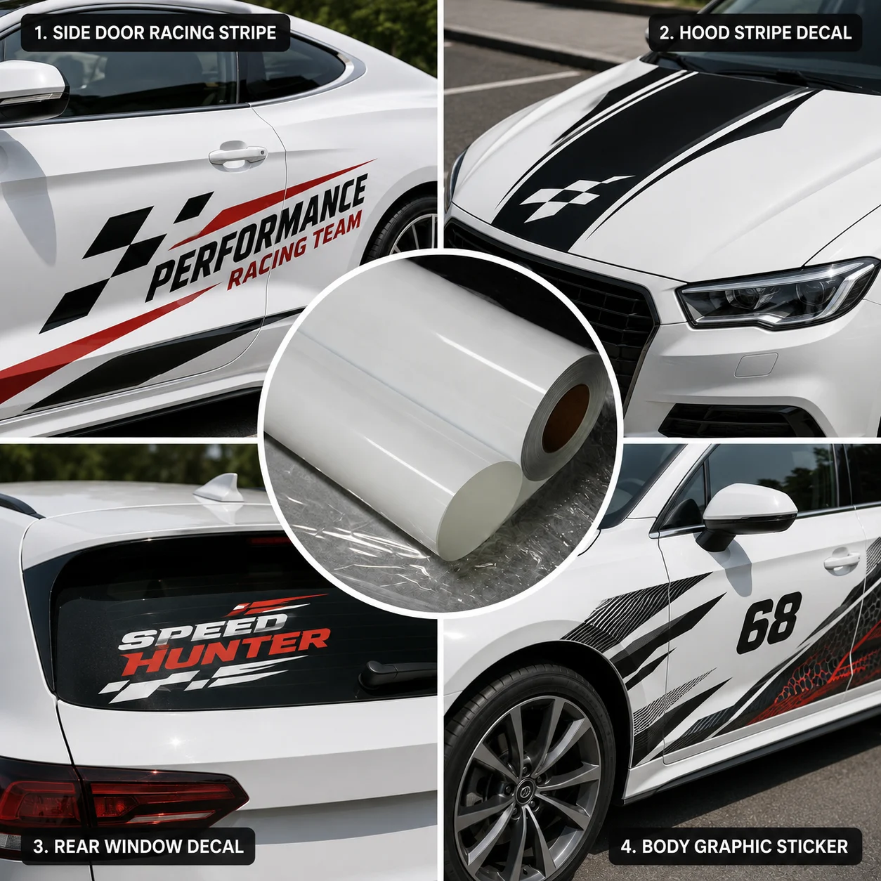 High-Strength Adhesive Removable Bubble-Free White Vinyl (130mic,140gsm) for Car stickers（sav 24） image 4