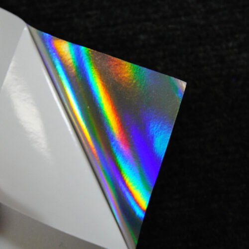 Actual product photos of holographic vinyl rolls