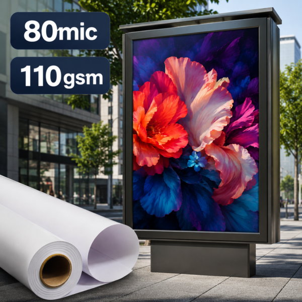 Vinyl Sticker Roll Permanent Adhesive 80mic/140gsm – Wholesale Advertising Material (kg150)