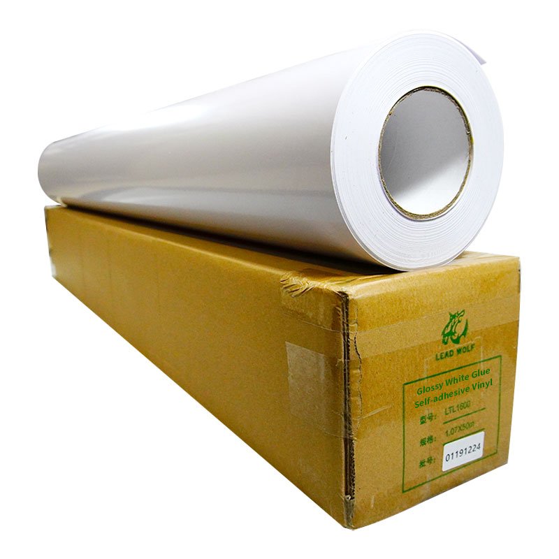 self-adhesive vinyl 120mic,140gsm medium-high viscosity white Glossy