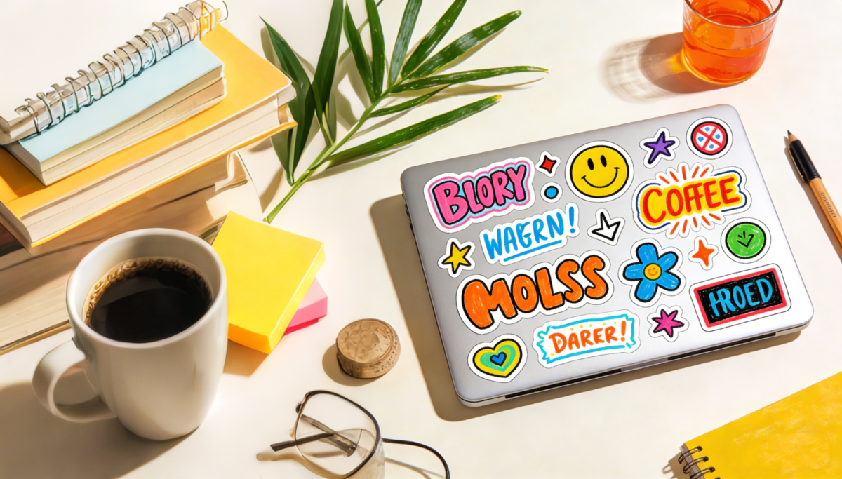 Notebook sticker designs, label stickers