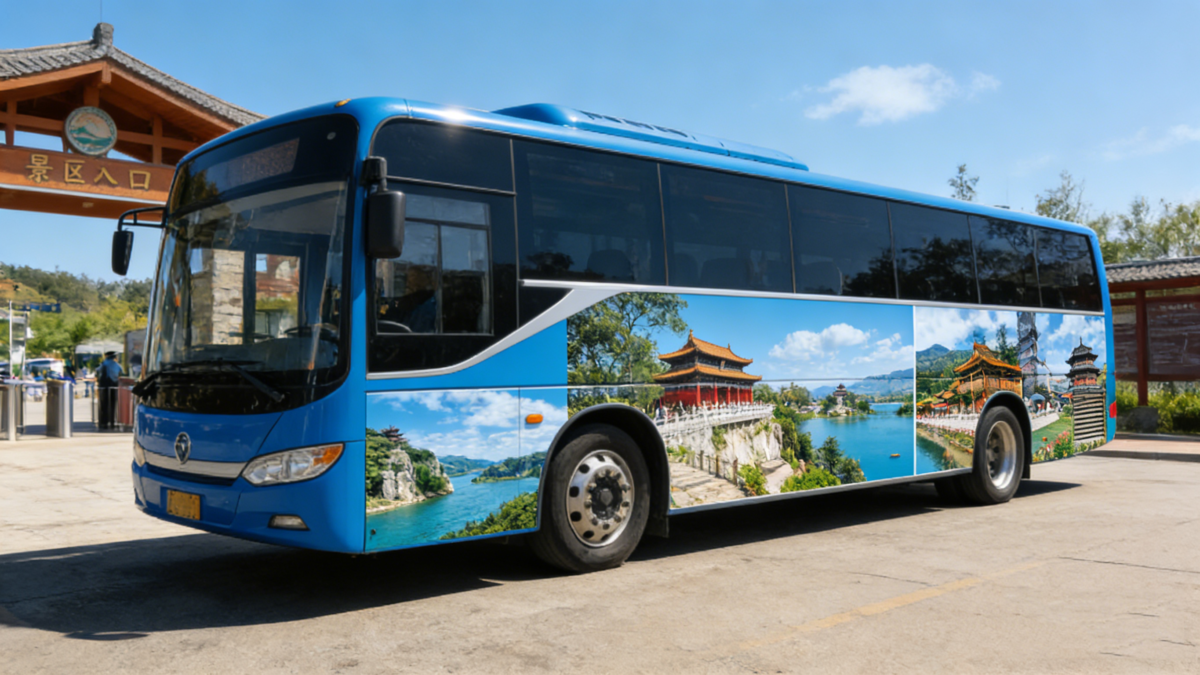 Car decal designs, bus promotional stickers, poster materials